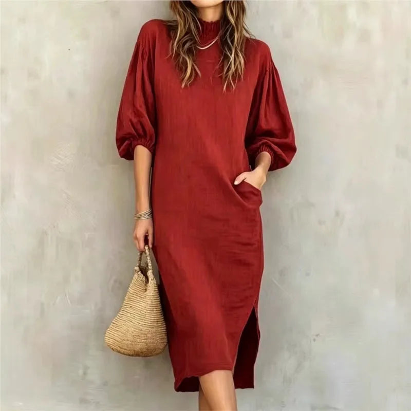 Teodora Balloon Sleeve Midi Dress