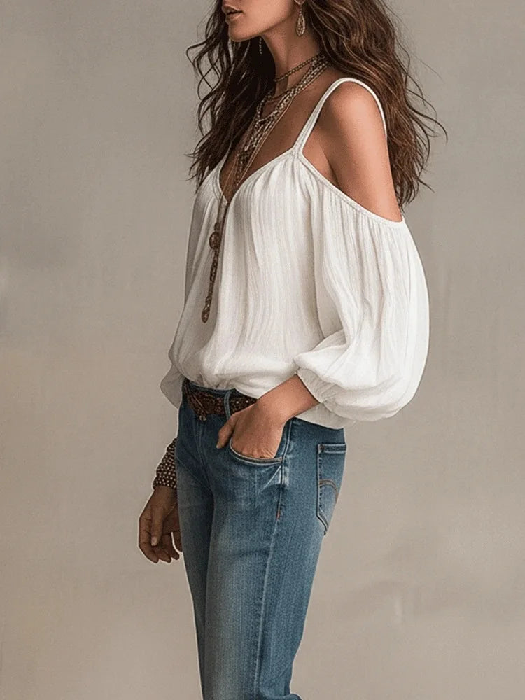 Elena Off Shoulder Boho Blouse