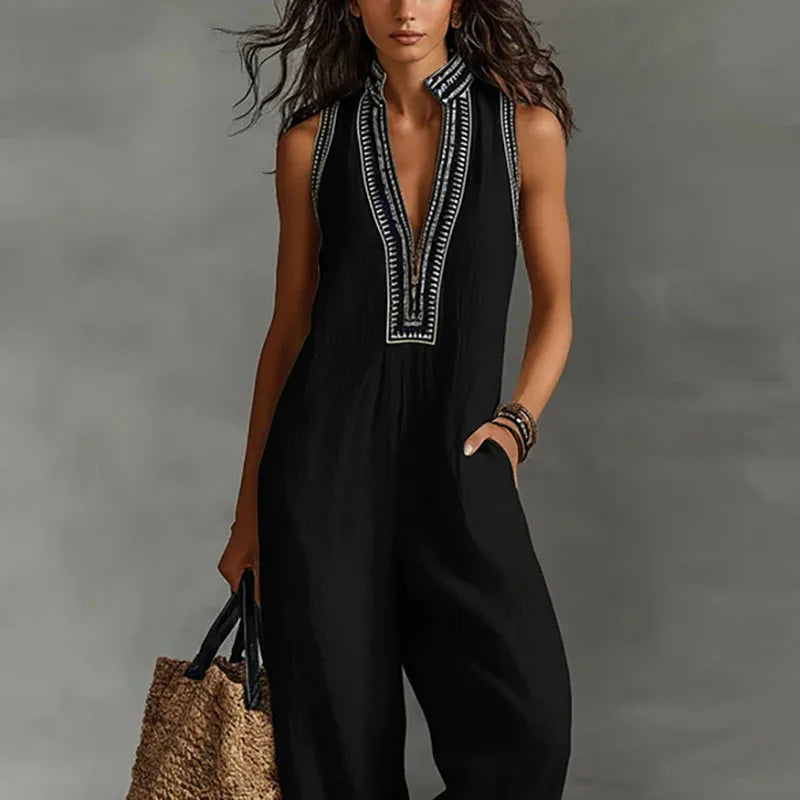 Diana Lace Trim Jumpsuit