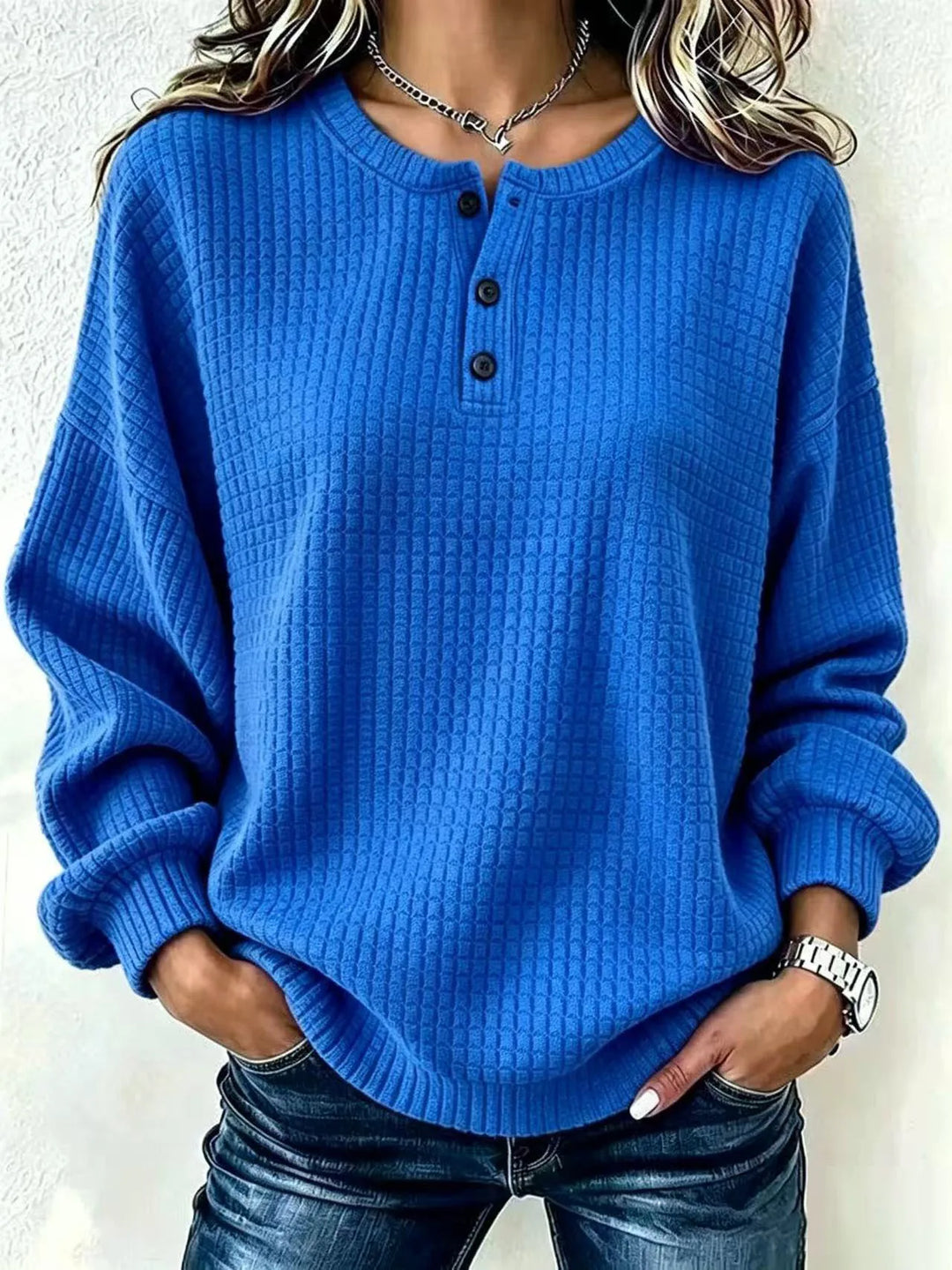 Marina Waffle Knit Henley