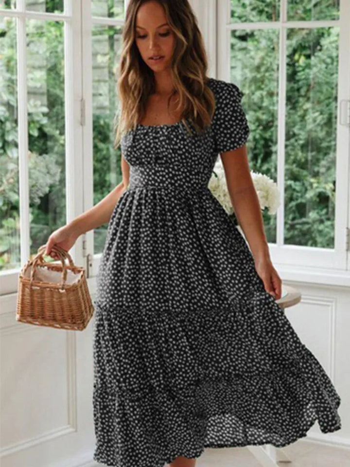 Jocelyn Floral Puff Sleeve Midi Dress