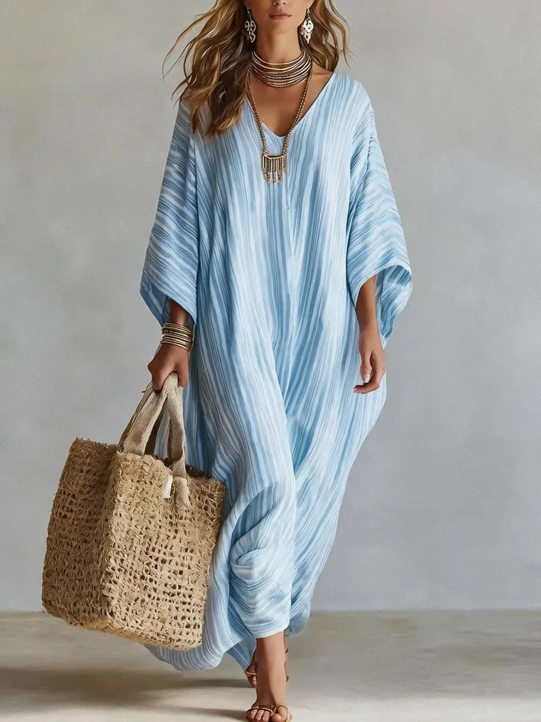 Monica Striped Linen Sundress
