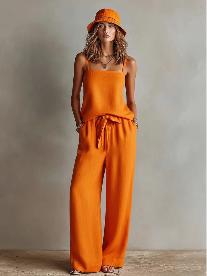 Juliette Strapless Top and Wide Leg Trousers Set