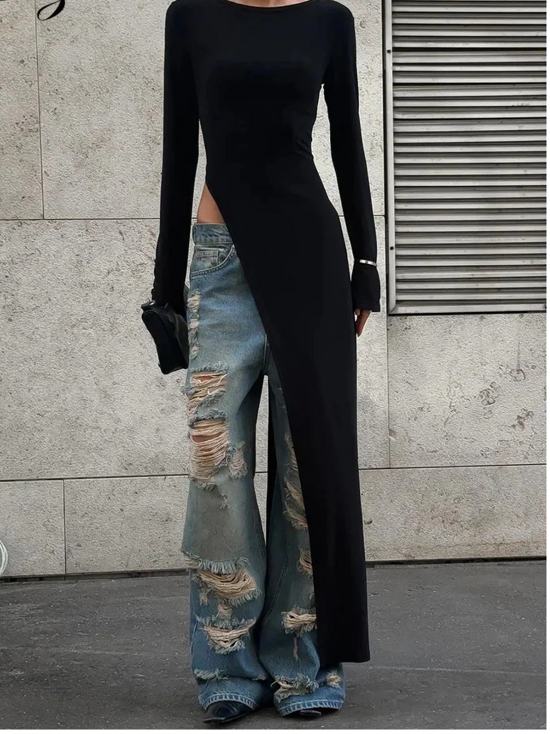 Halston Side Slit Maxi Dress