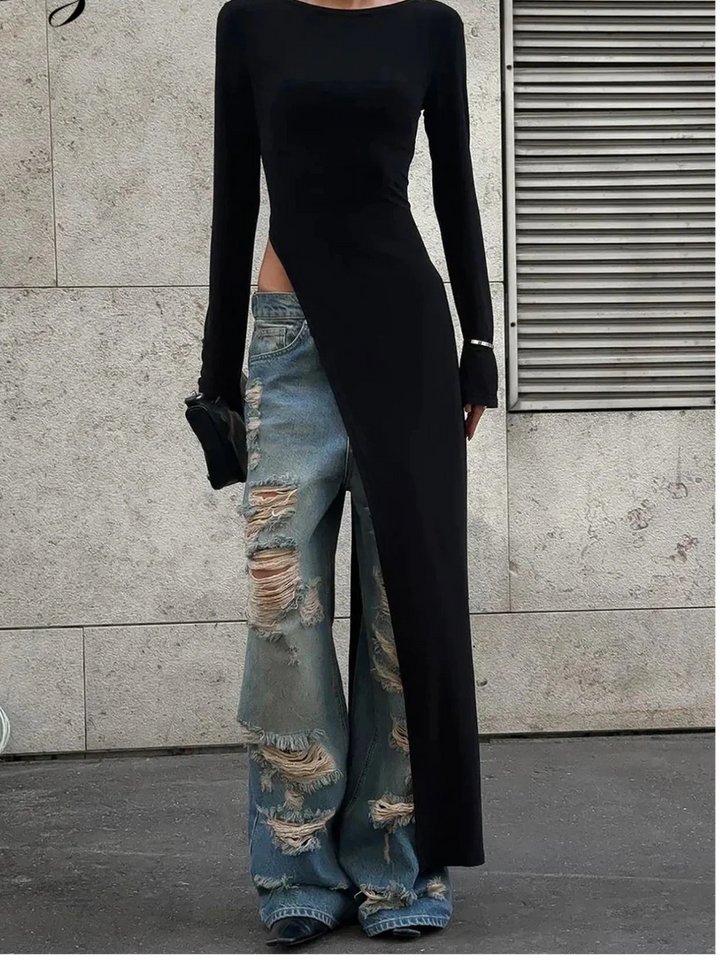 Halston Side Slit Maxi Dress