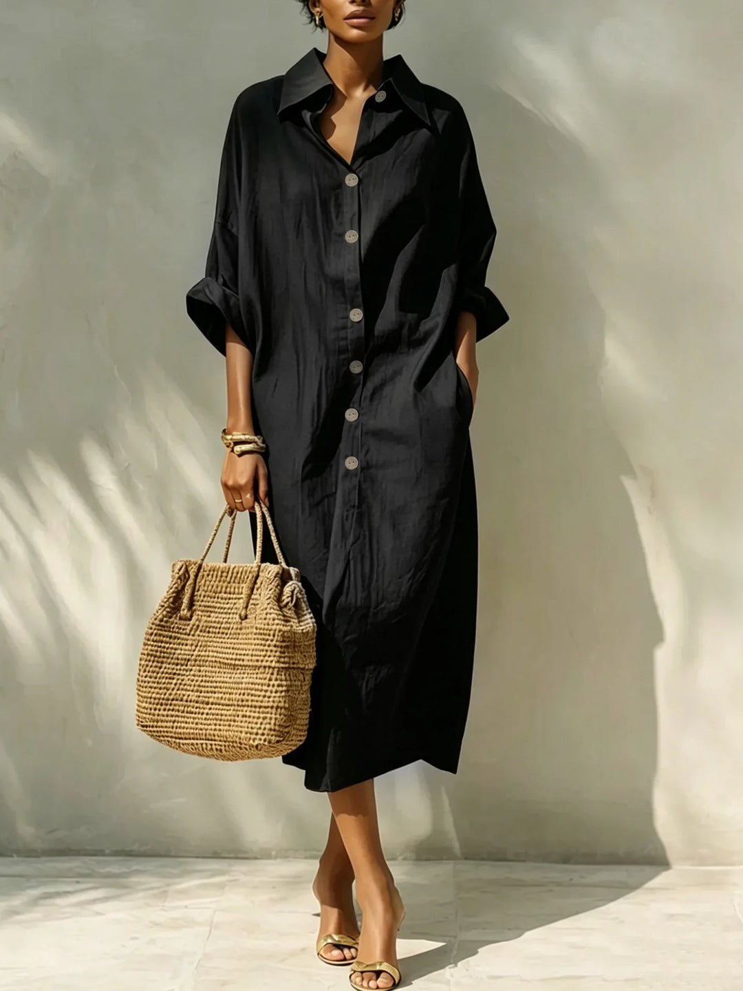Elisabeth Relaxed Midi Shirt Dress