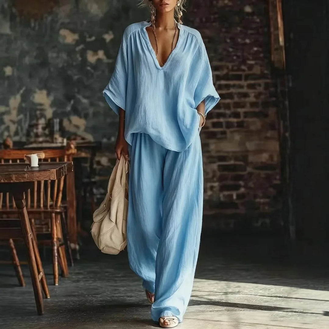 Danae Relaxed Wide Leg Pant Set