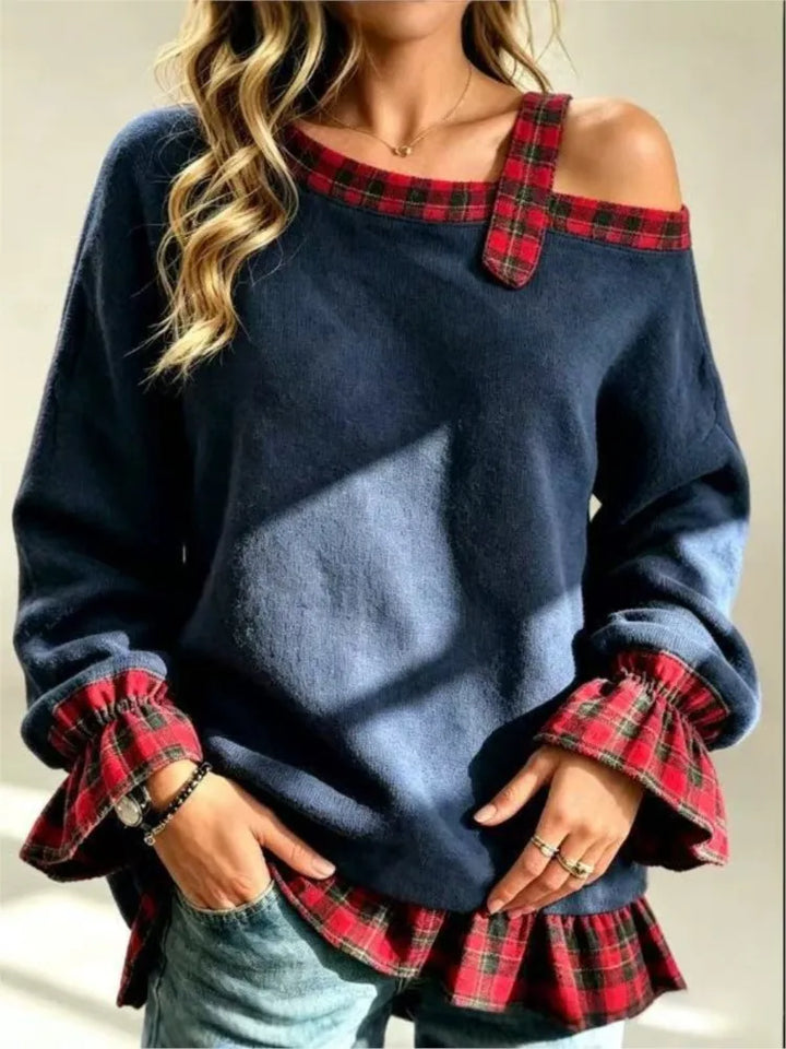Winslet Plaid Trim Pullover