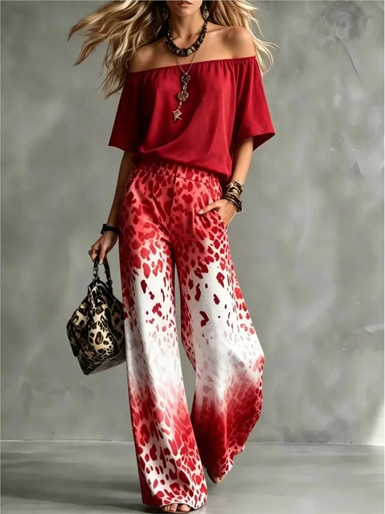 Maya Off Shoulder Trouser Set