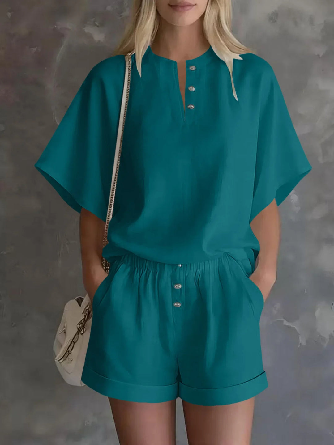 Damaris Short Sleeve Casual Two-Piece Set