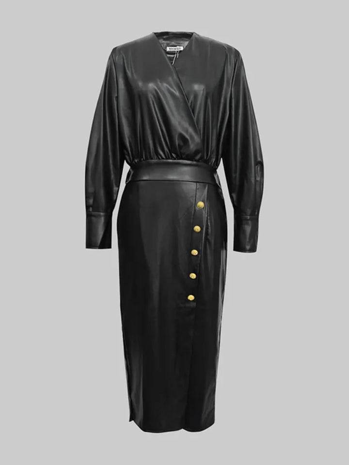 Ines Wrap Front Midi Dress