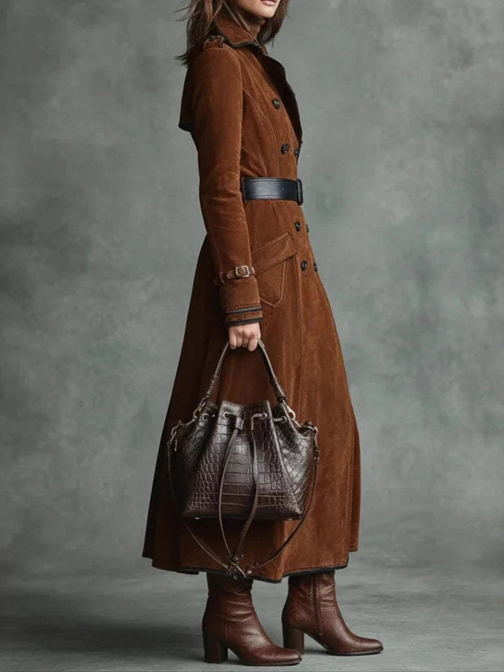 Avery Faux Suede Trench Coat