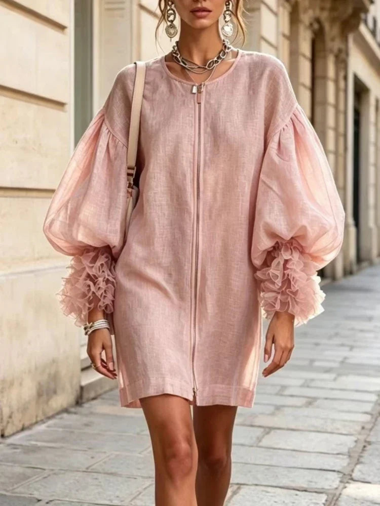 Vantana Balloon Sleeve Mini Dress