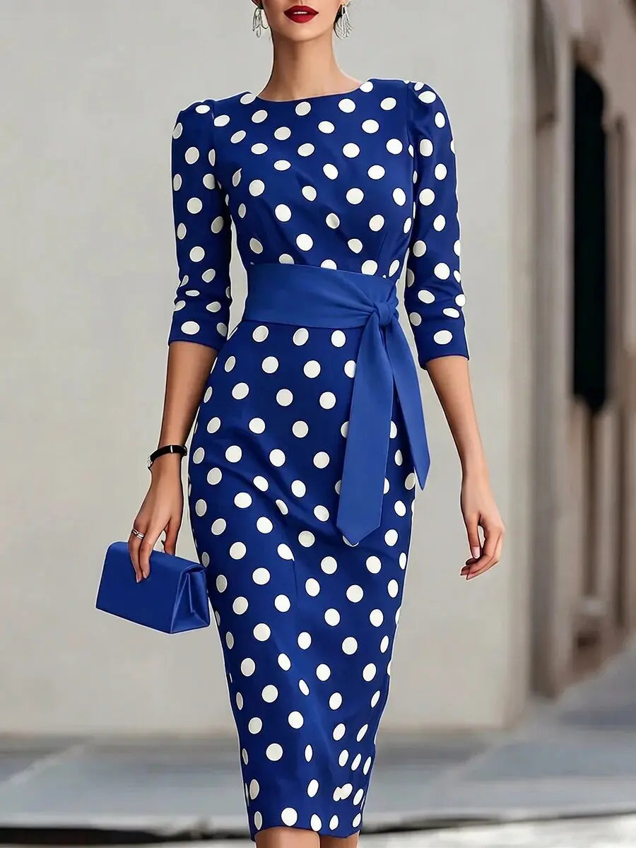 Quilla Polka Dot Midi Dress