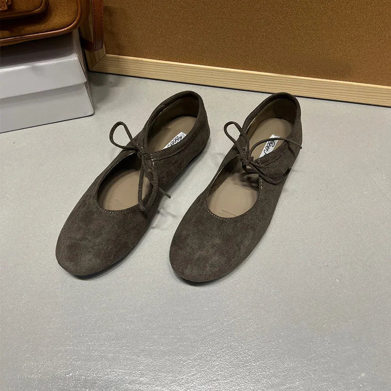 Nerida Suede Butterfly Knot Flats