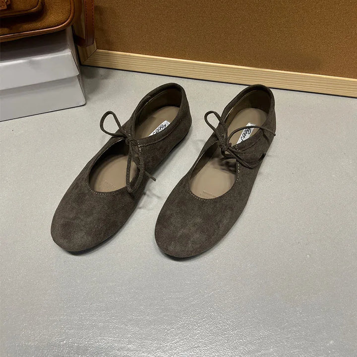 Nerida Suede Butterfly Knot Flats