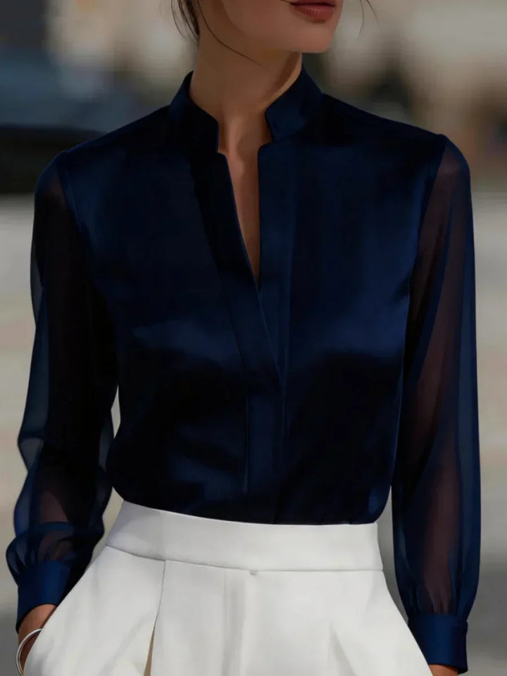Alina Satin Sheer Blouse
