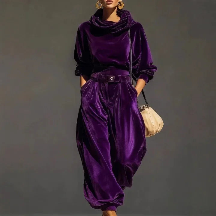 Julia Draped Hood Velvet Set