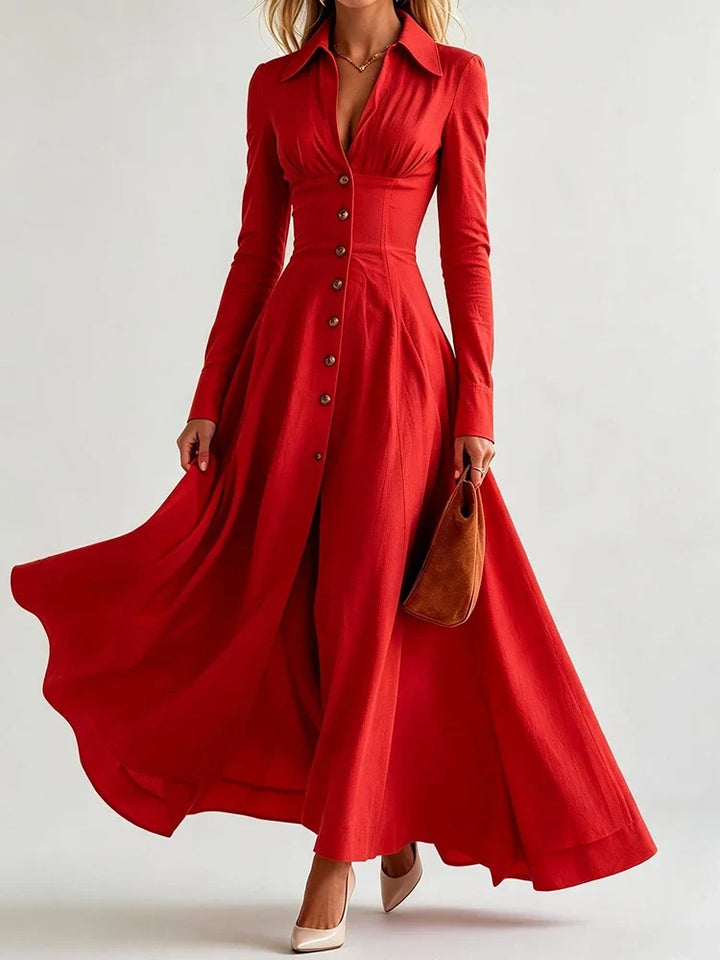 Adeline Button Front Maxi Dress