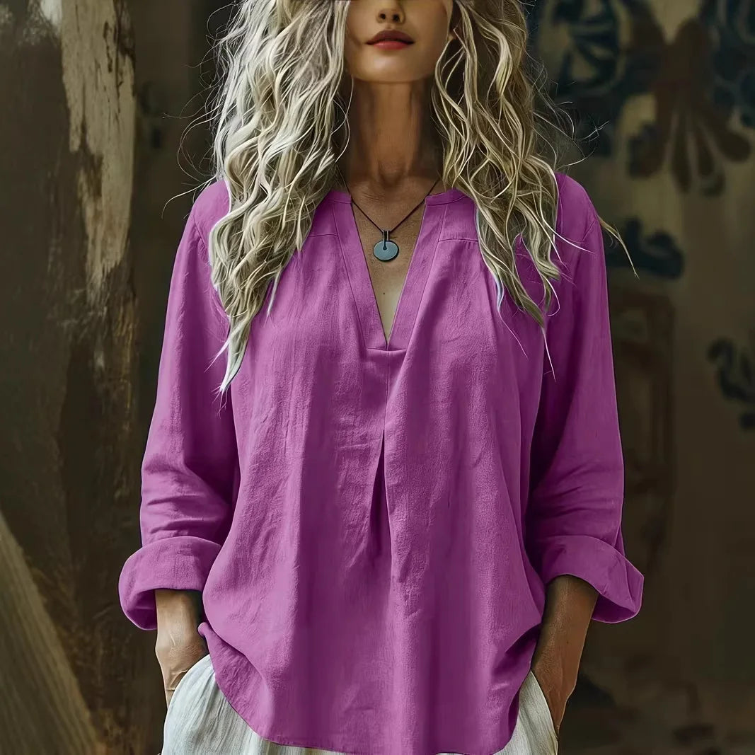 Grace Relaxed V Neck Blouse