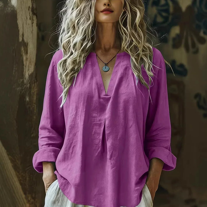 Grace Relaxed V Neck Blouse