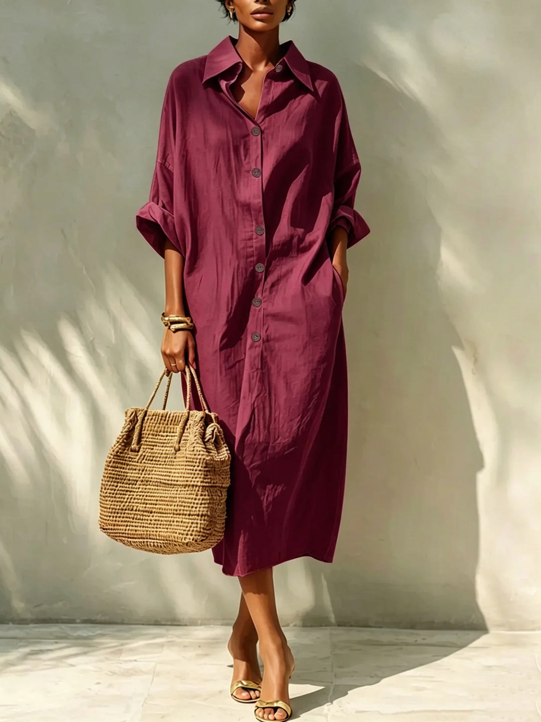 Elisabeth Relaxed Midi Shirt Dress