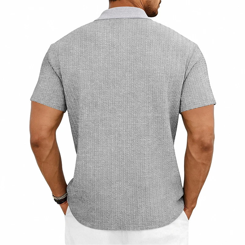 Tristan Textured Zip Polo Shirt