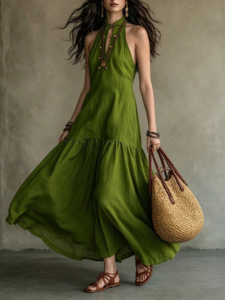 Saskia Elegant Ruffle Hem Maxi Dress