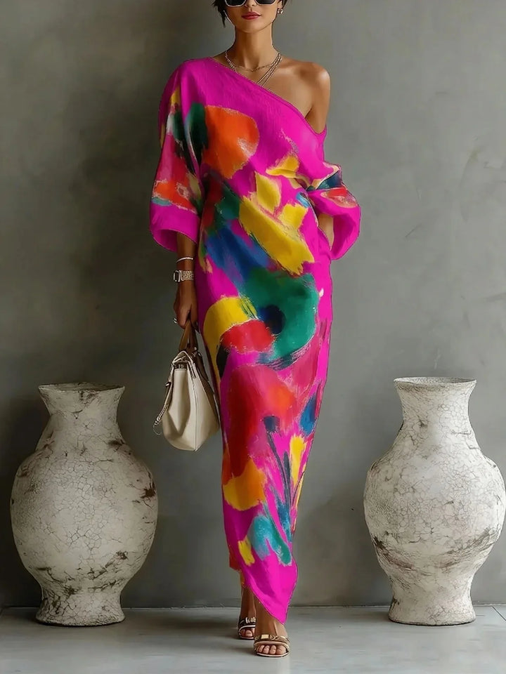 Elaris One Shoulder Bohemian Maxi Dress