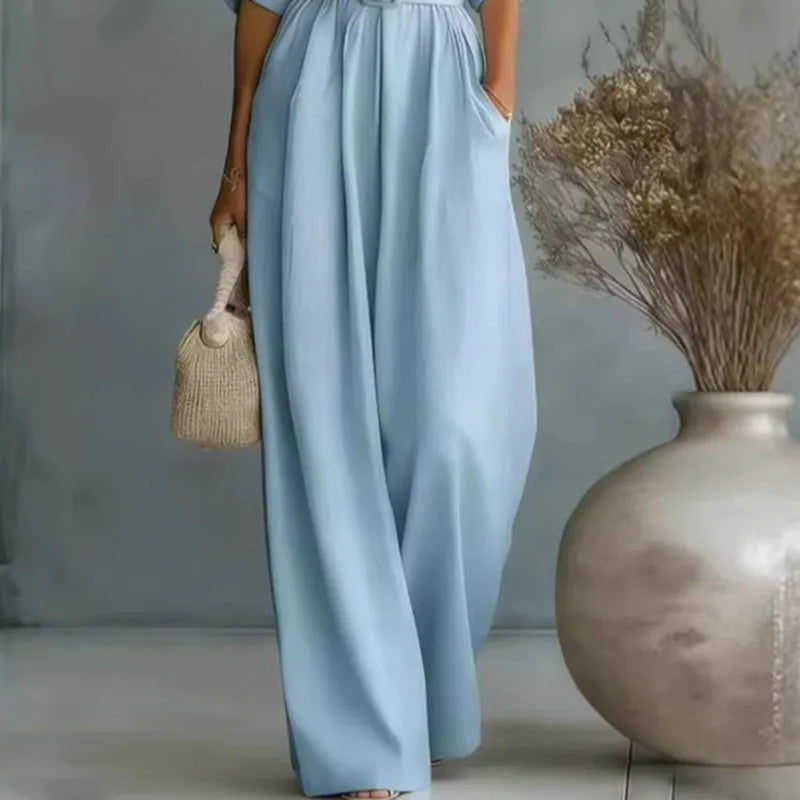 Mireille Belted Wide Leg Jumpsuit