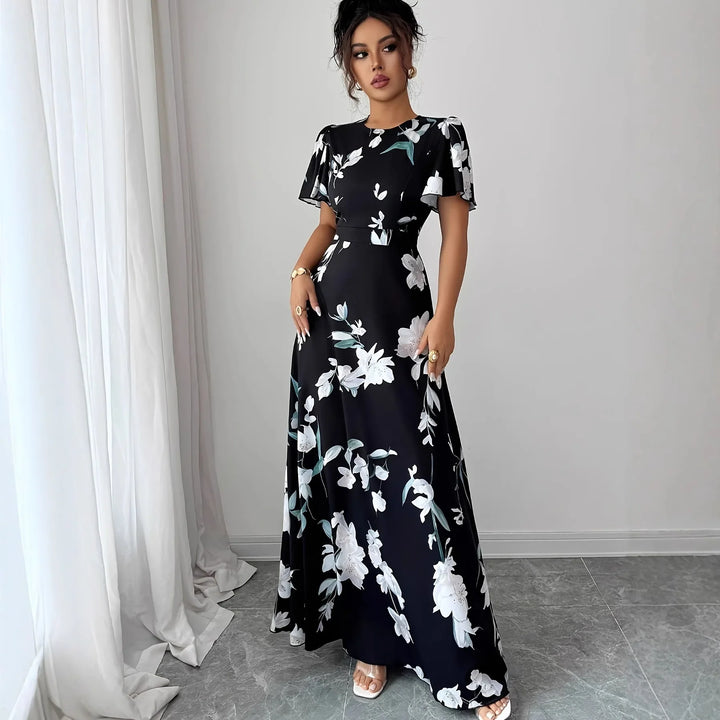 Elsinora Flowy Floral A Line Maxi Dress