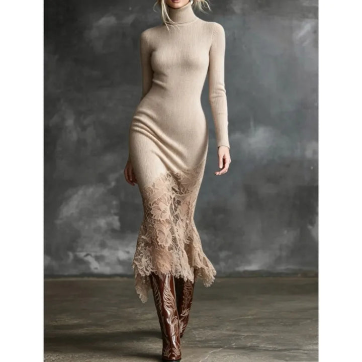Odessa Ribbed Turtleneck Dress