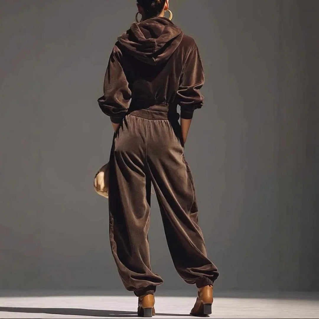 Julia Draped Hood Velvet Set