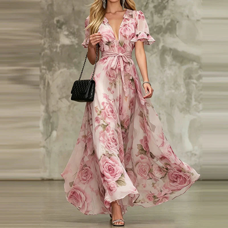 Molly Floral Chiffon Maxi Dress