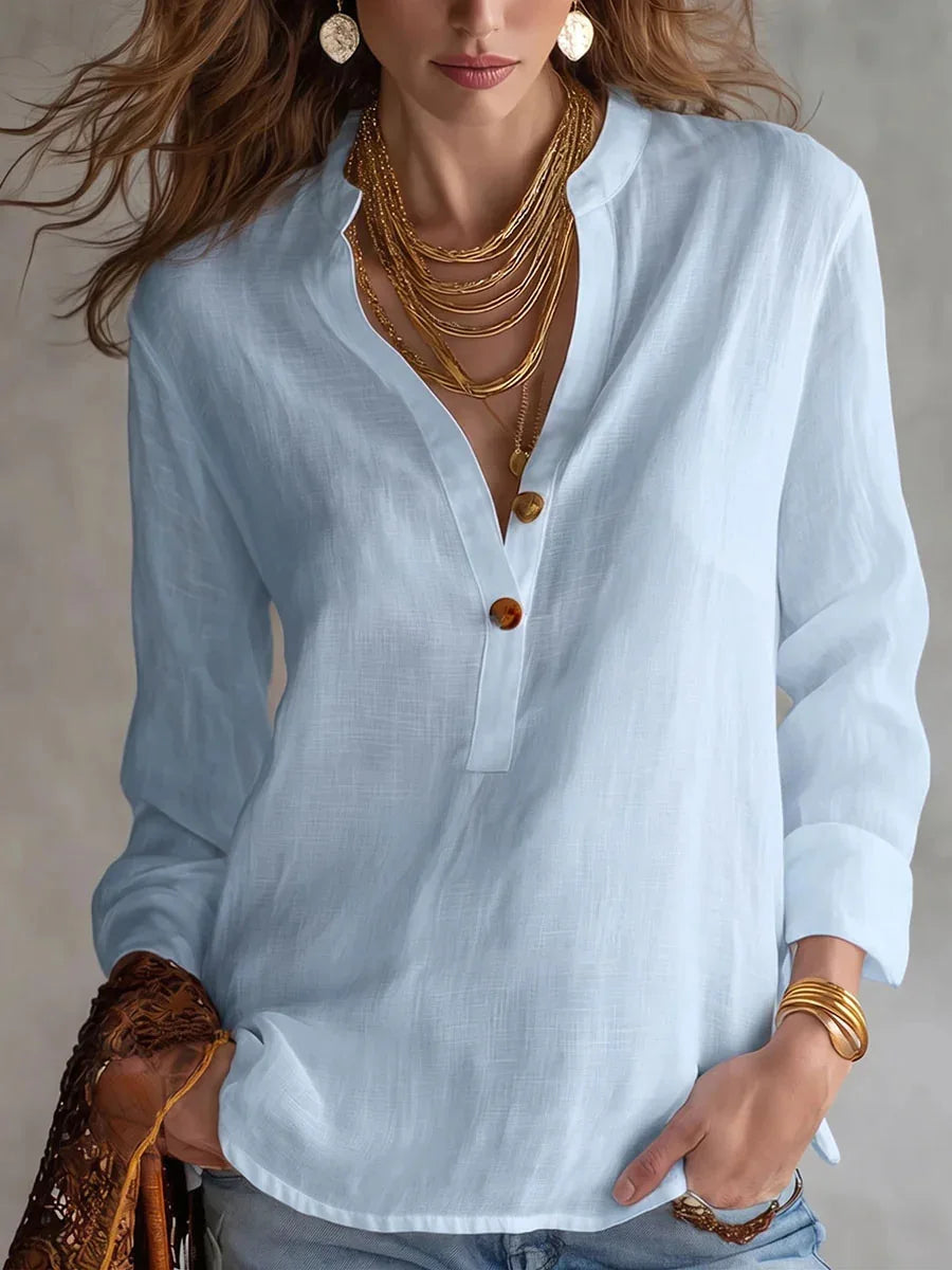 Krista Breathable Linen Blend Blouse