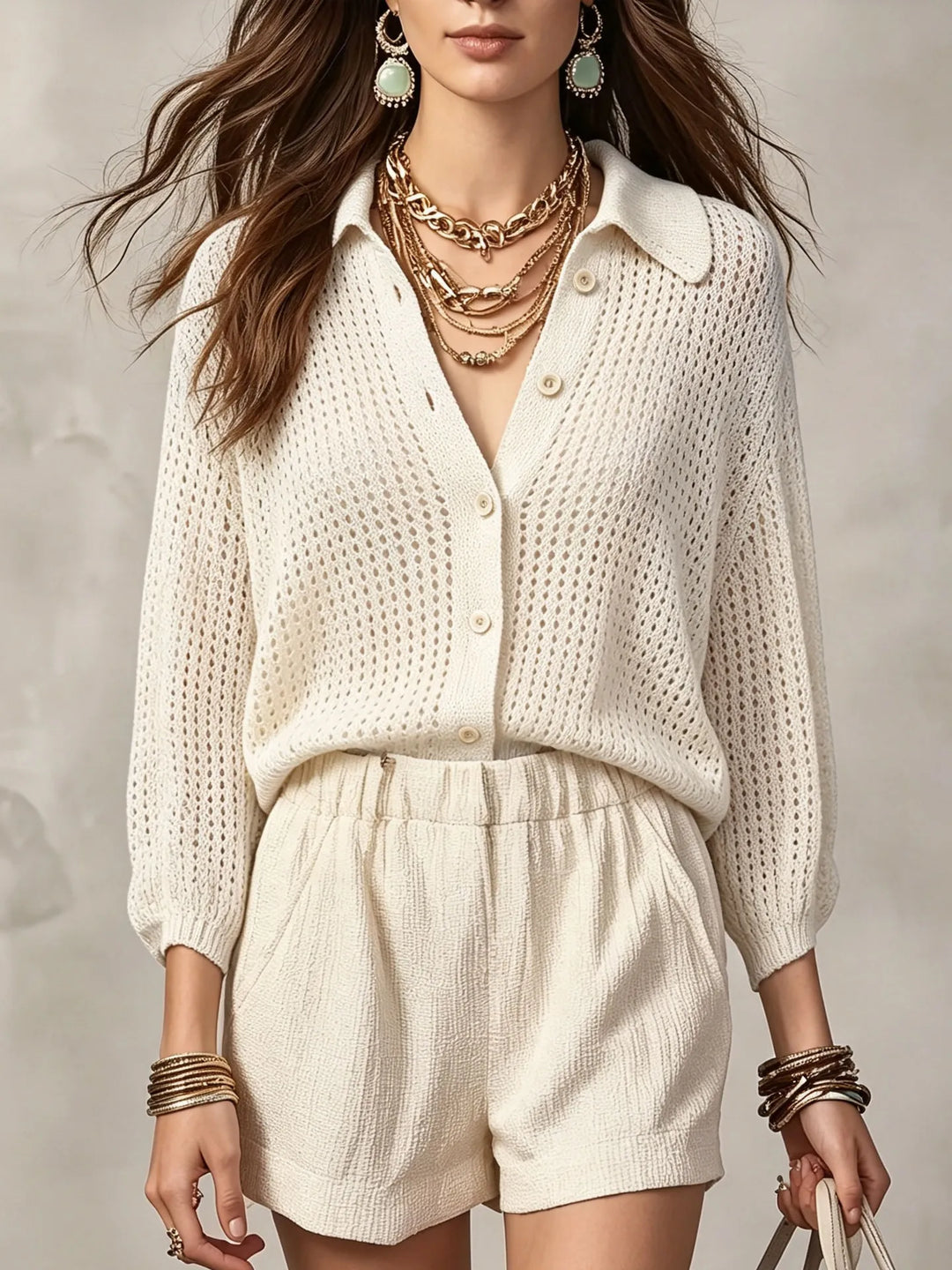 Adalyn Open Crochet Knit Cardigan