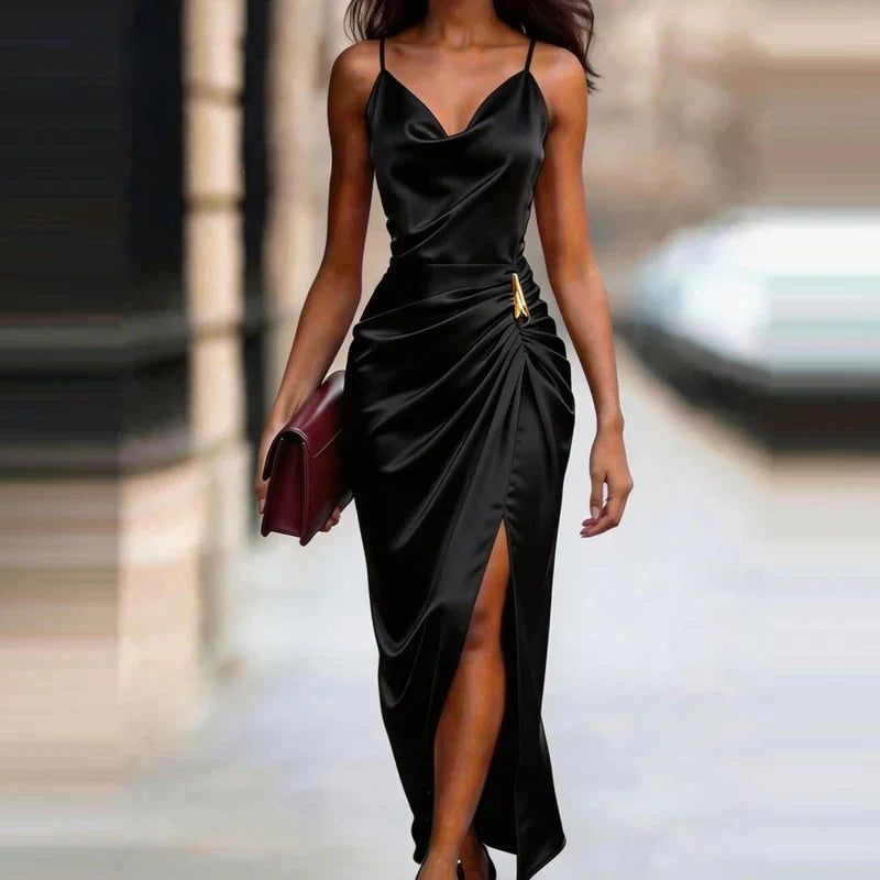 Dixie Satin Cowl Maxi Dress