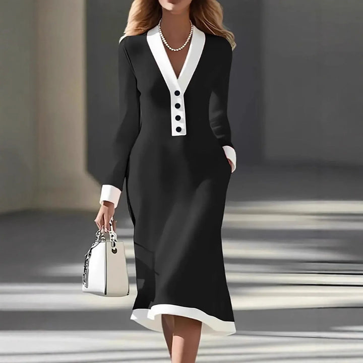 Kasey Contrast Trim Midi Dress