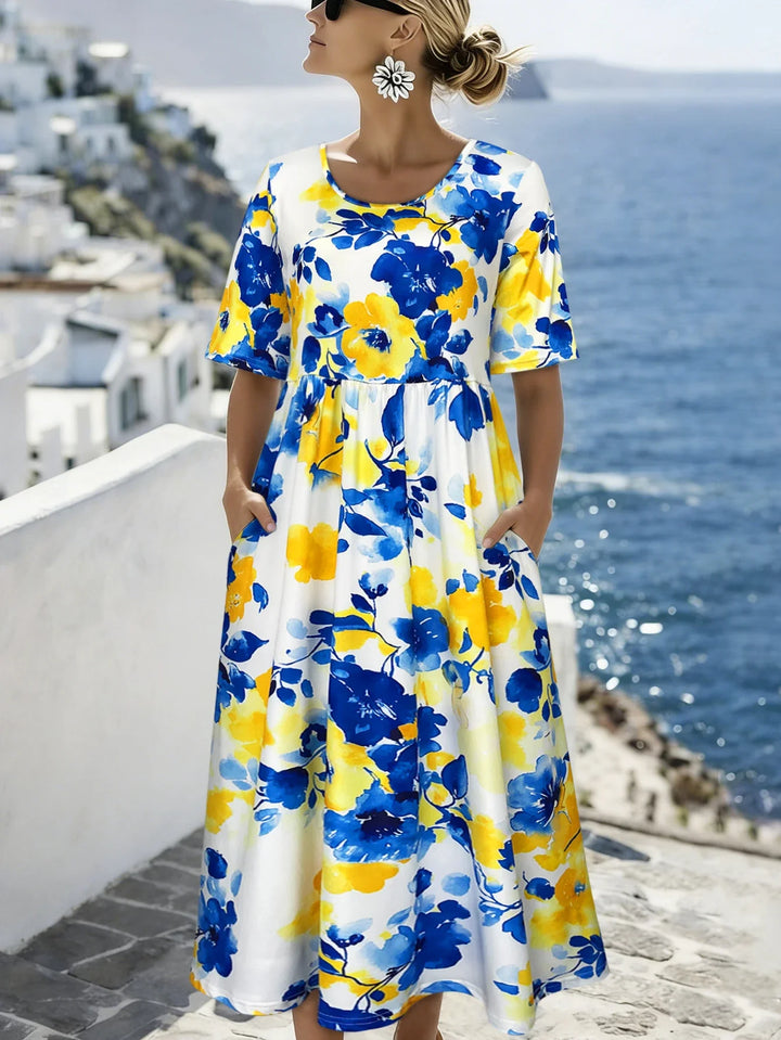 Amy Floral Pocket Midi Dress
