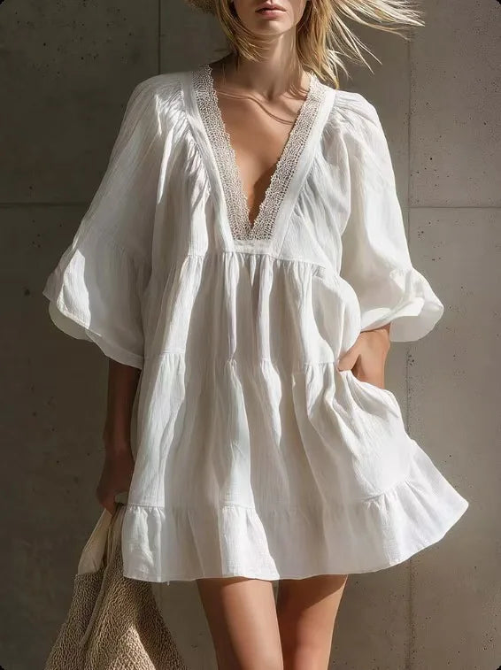 Kimberly Lace Trim Mini Dress