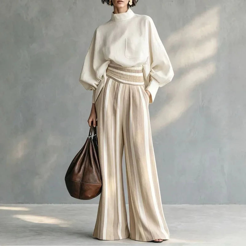 Laureen Relaxed Striped Pant Set