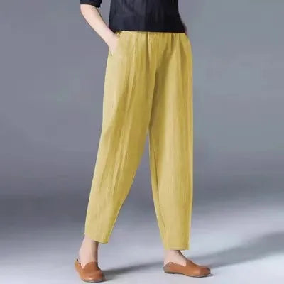 Ava Cotton Linen Harem Pants