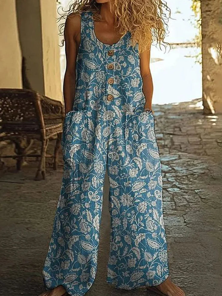Melina Boho Floral Wide Leg Jumpsuit