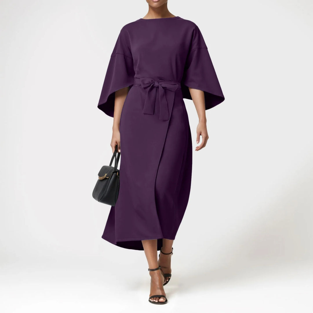 Natalie Tie Waist Elegant Maxi Dress