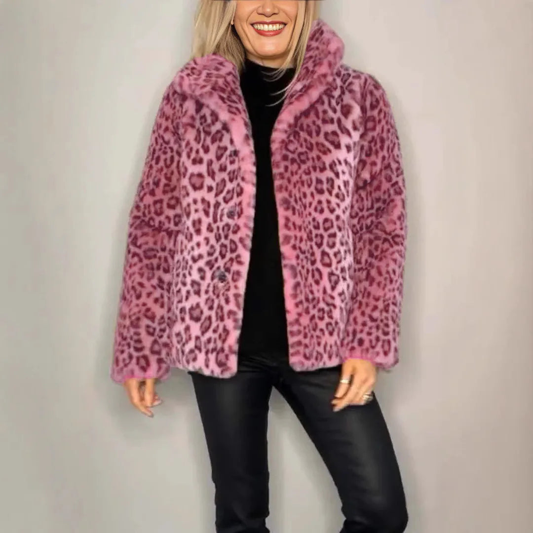 Adair Turn Down Leopard Coat