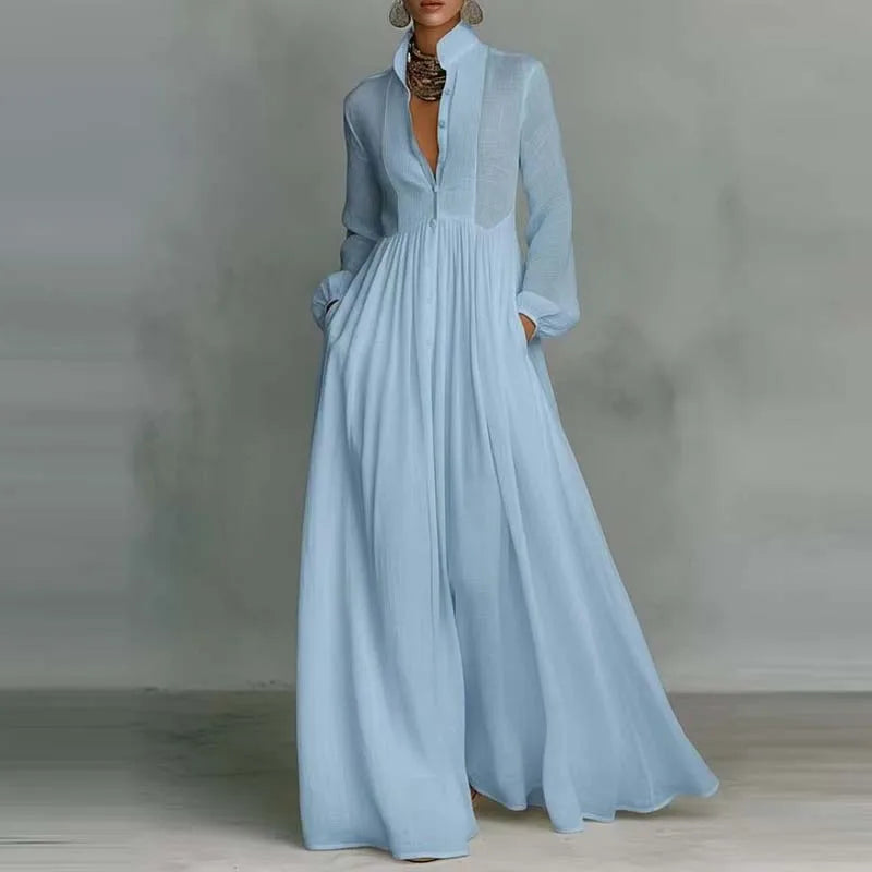Delphina Flowing Pleated Maxi Dress
