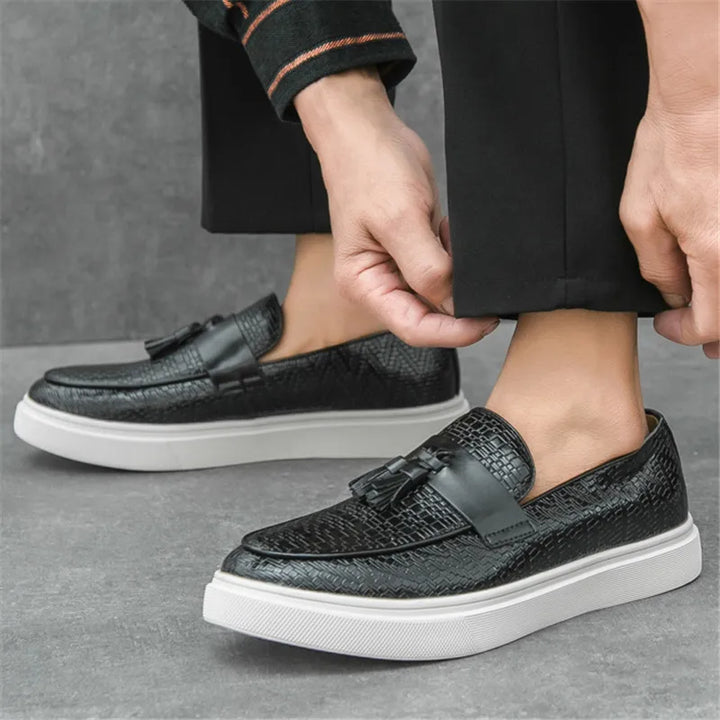 Andrew Textured Tassel Loafers