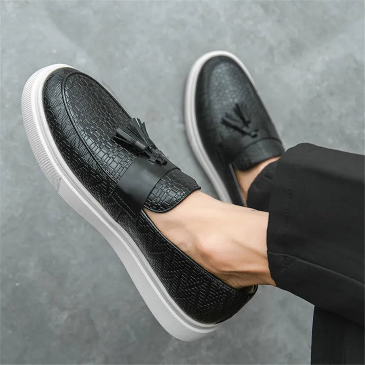 Andrew Textured Tassel Loafers