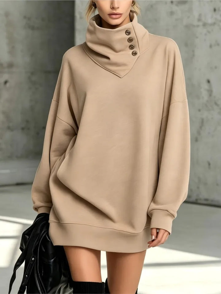 Adaline Button Sweatshirt Dress