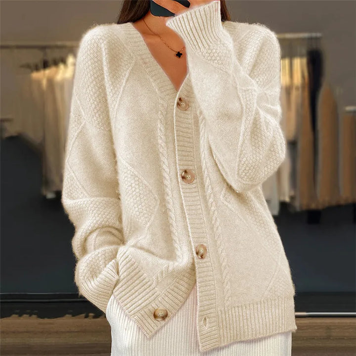 Jolie Cable Knit Button Cardigan